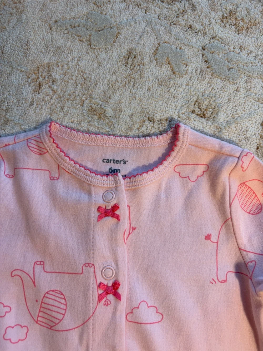 Carter's Pink Elephant & Blue Llama Baby Footed One-Pieces: Set of 2